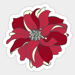 DAHLIA in cherry red, single flower Sticker